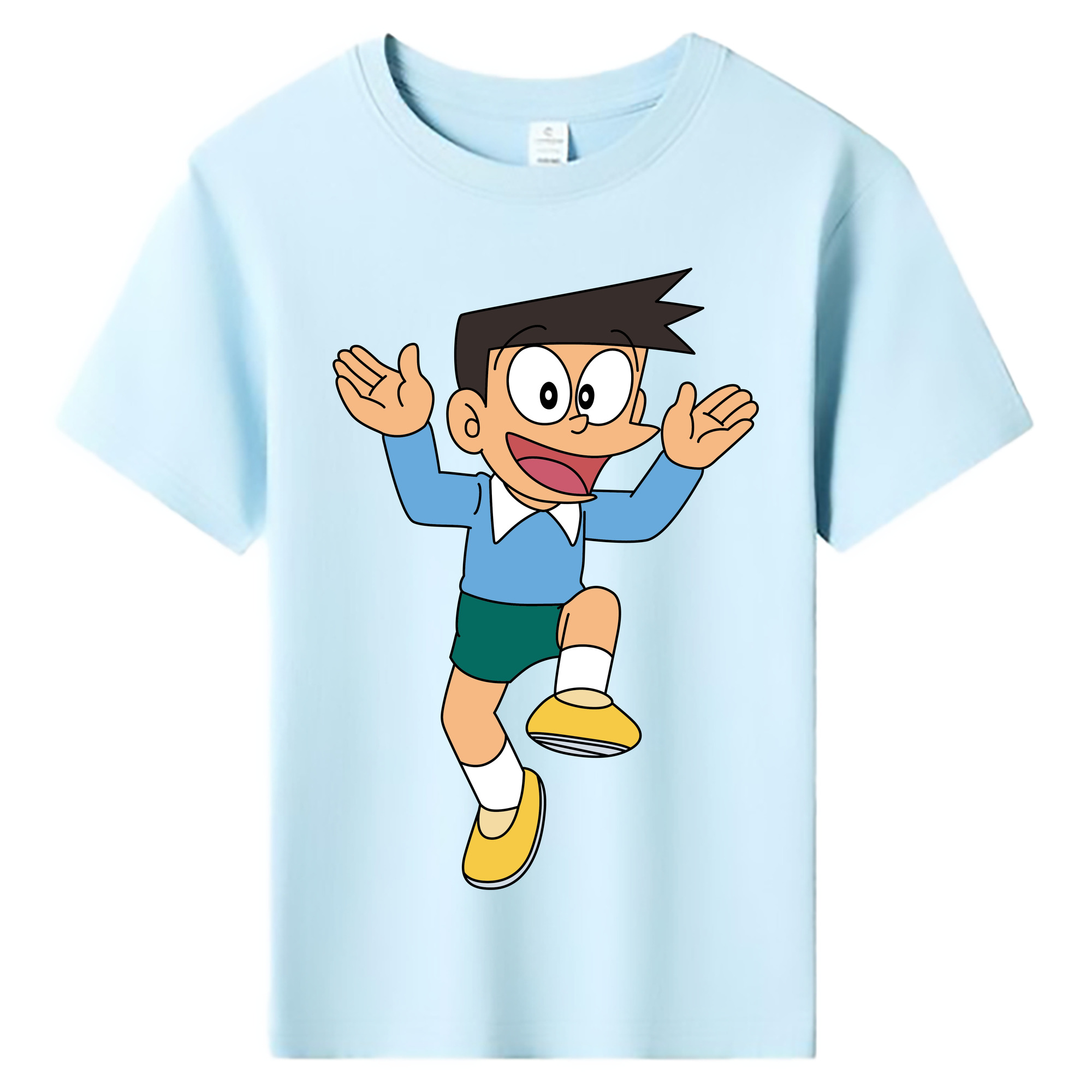 （画像用） ドラえもん 骨川 スネ夫 Doraemon Honekawa Suneo 綿100％キッズTシャツ（フロントプリント）